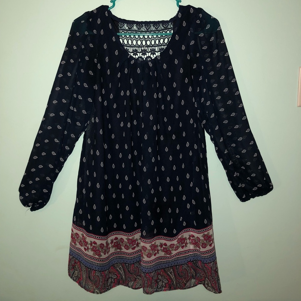 Blue patterned dress by My Michelle